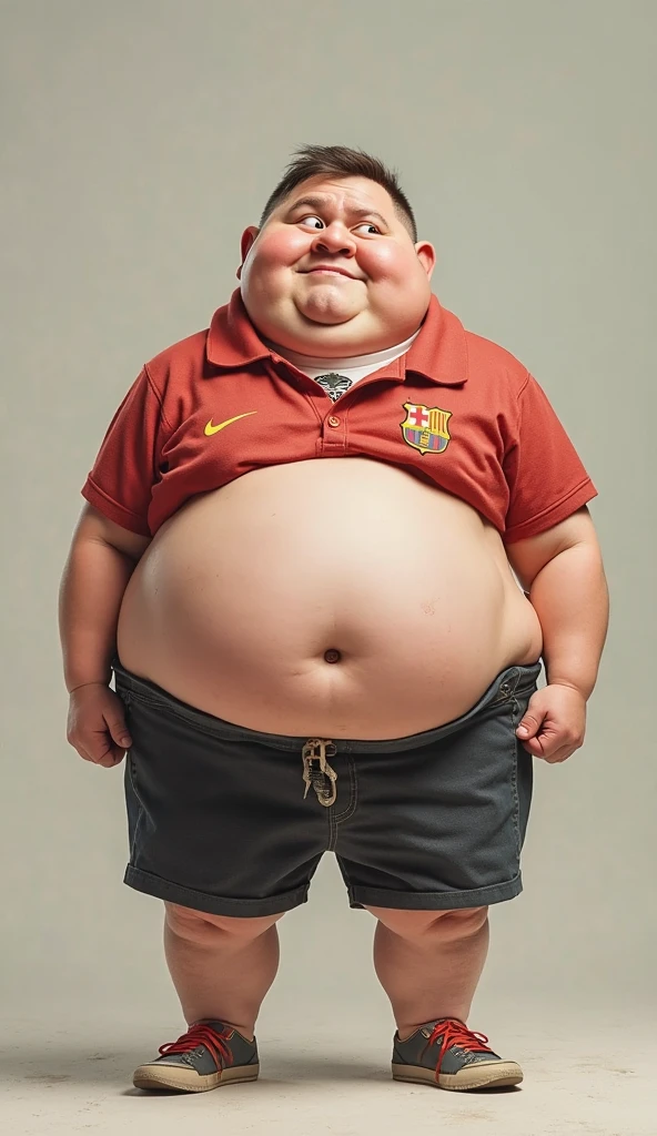 Fat little boy..,kawaii,masculine, And a lovely gesture.., Detailed faces without errors.