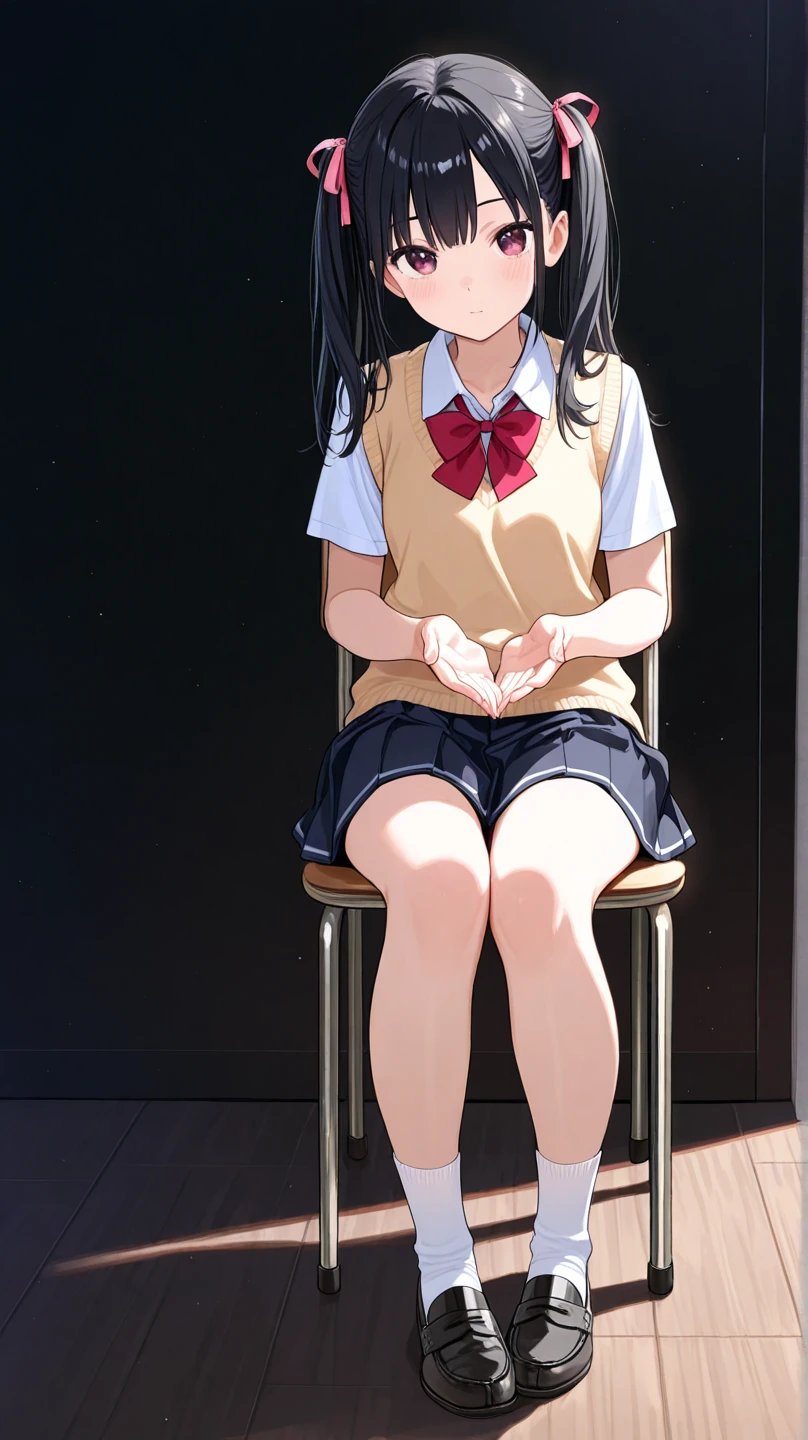 1girl, sitting on the Exercise ball , arms raised in the air , front view, cute, black hair, shoulder length hair, shiny hair, black eyes, smile,open mouth,blush, small breasts , school uniform, breazer , (Plaid skirt), (panty shot), (white pantiearefoot, background room,(((masterpiece))), (((best quality))), ((ultra-detailed)), (illustration), ((an extremely delicate and beautiful))