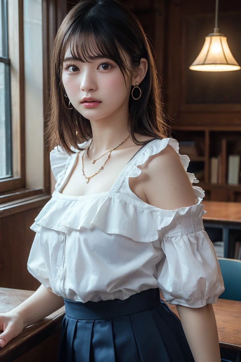 ((highest quality、8k、masterpiece:1.3))、Detailed female:1.3、(medium bob hair、big breasts:1.3)、neat clothes、Selfie