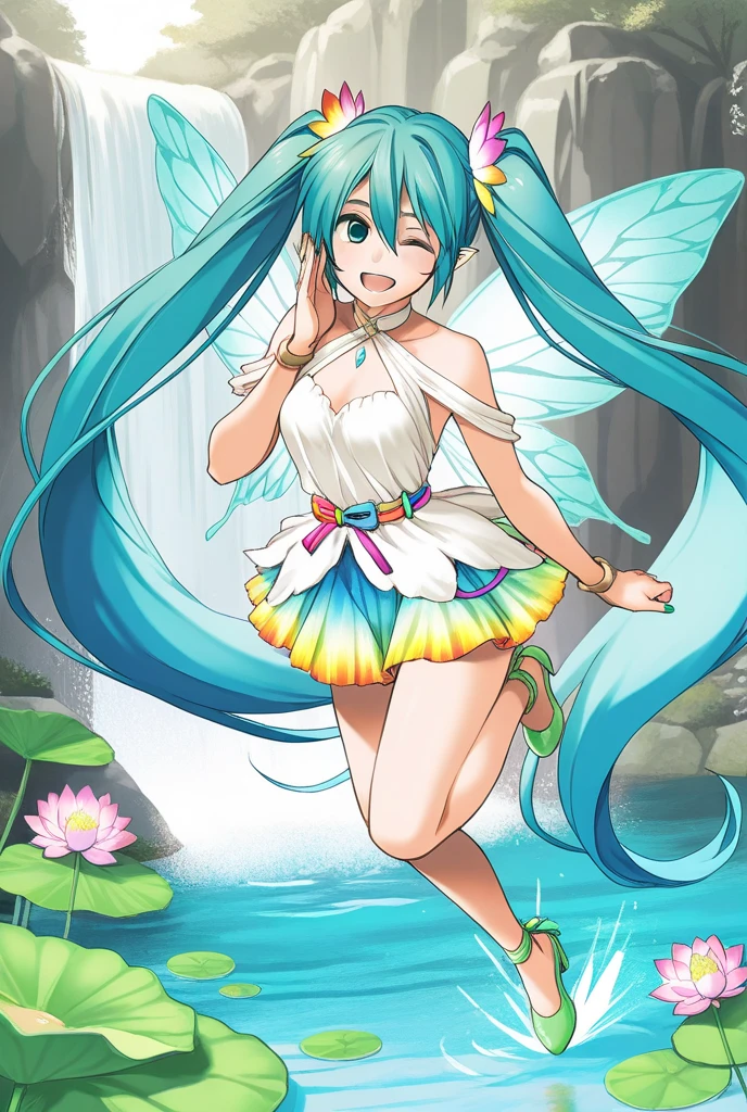 ((Ultra-detailed)), ((Best illustrations)), ((Cinema Lighting)), Dynamic Angle, floating, Are you okay, (flash: 1.2), (Shine: 1.2), (Shine: 1.2), "(Highest quality), Ultra-detailed depiction of a beautiful girl, Light blue long hair、Twin tails、 Great background、Fantasy、Fairy World、In the colorful forest、Surrounded by pure white owls and vibrant plants、Cinematic colors、refresh, Starry Sky、Dazzling moonlight panties, sexly, pussy
