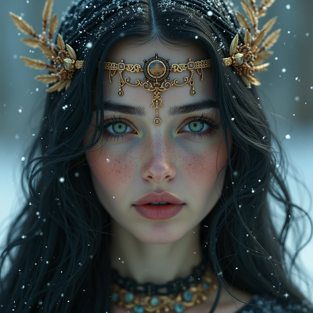 (full portrait), (half shot), solo, detailed background, detailed face, (stonepunkAI, stone theme:1.1), wise, (female), (native american), (beautiful hair, braids:0.2), shaman, septum piercing, mystical, (gorgeous face), stunning, head tilted upwards, (serene expression), calm, Seafoam Green frayed clothes, prayer beads, tribal jewelry, feathers in hair, headdress:0.33, jade, obsidian, detailed clothing, cleavage, realistic skin texture, (floating particles, water swirling, embers, ritual, whirlwind, wind:1.2), sharp focus, volumetric lighting, good highlights, good shading, subsurface scattering, intricate, highly detailed, ((cinematic)), dramatic, (highest quality, award winning, masterpiece:1.5), (photorealistic:1.5), (intricate symmetrical warpaint:0.5),