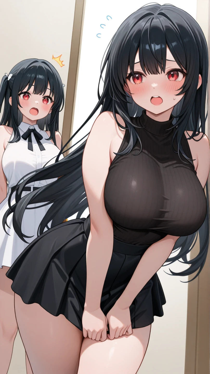Semen Bukkake:1.3 NSFW:1.3,The young wife is a former student council president、28-year-old female、naked:1.3,Being pushed down by a man:1.3. Being held by the waist:1.3,night:1.3,Sweat:1.3,Flushed cheeks:1.3,humiliation:1.3,Missionary sex:1.3,Angry face:1.3.Teeth grinding:1.3,Glare、Long black hair ponytail、Frill Scrunchie、Having intense sex:1.3.Spread your legs:1.3,The penis is inserted into the vagina:1.3,Wet:1.3,(Slit eyes、Brown eyes、tall、Big breasts)、On a black sofa、A cabaret club with flashy decorations:1.3,Maid clothes,sake