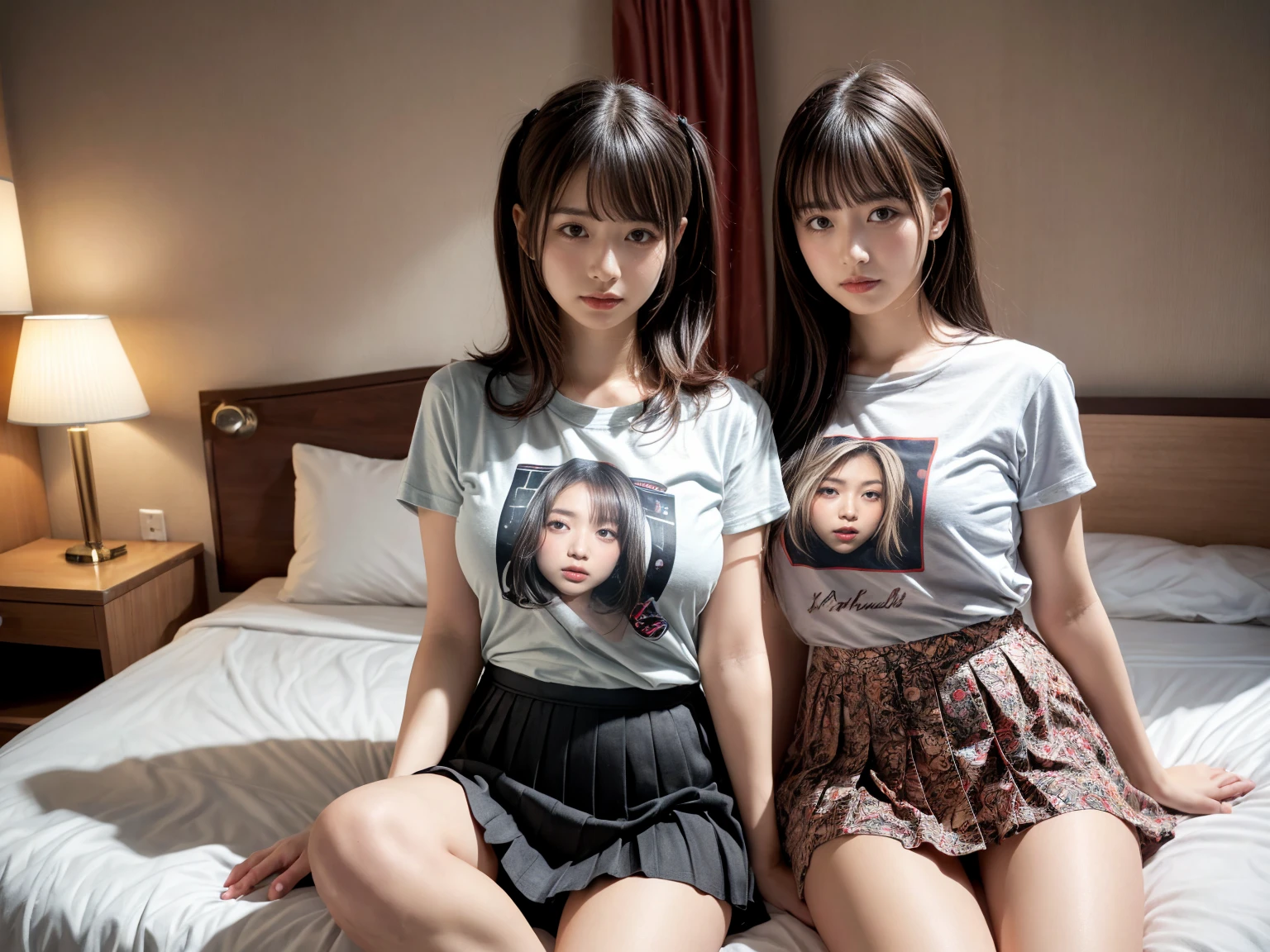 RAW photo, 8K, realistic, (1girl), (t-shirts), desk, kitchen