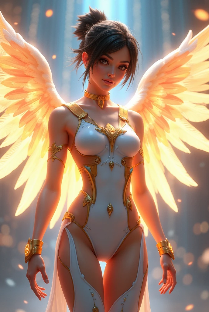 (tmasterpiece: 1.2), beste-Qualit, (illustartion: 1.2), (ultradetailed), eyes focus, (Masterfully crafted Glow, Pink glare lens), (Cinematic background), hyper-detailing, (delicate detailed), (intricate detials), In the air, Octane rendering, HDR, (hyper-detalied: 1.15), (soft light: 1.2), a 1girl, handsome girl, ultra detail eyes, Mature, fat, fat, Rainbow drops for drawing, Teardrop paint, The woman, Made of paint, entirely paint, Jumps, splatter, En plein air, (bioluminescent hair: 1.1), (gloweyes), ((makeup)),(Cinematic masterpiece), furious, powerfull, splashes of colour, absolutely eye-catching, (Cinematic headlight), Light, coming from above, Growing shadows, ((Caustic)), dinamic angle, beautifully detailed glow, Ambient shading, Ambient light, ray-traced reflections, (better lighting, extremely delicate and beautiful), ((cinematiclight)), (soft: 2), (Nephilim: 1.2), (Halo), horns demon, (1 angel wing), 1 Demon Wing, wings on the back, Half-demon, Demon ears, black wings, Raven Wings, (Falling crow feathers), black hair, gray eyes, (red glowing hair), (Radiant aura),