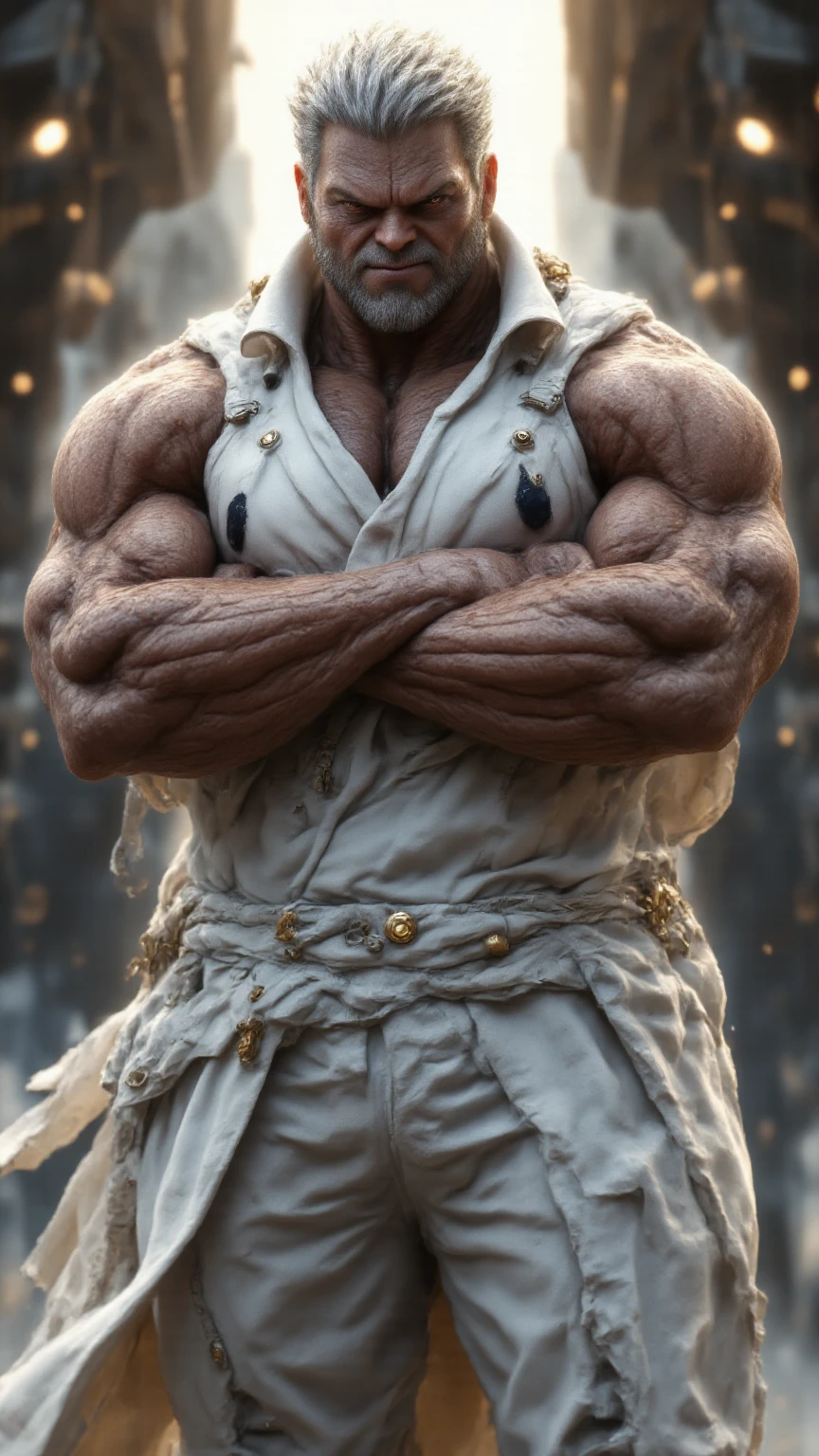 Masterpiece, denoise, void noise, five men, best quality, 8k resolution, male focus, focus only, amazing composition, volumetric lighting, super quality, elegant, Very detailed, front view, -----------, 35 years old, mature face, muscular, (((Caucasian white man, white skin:1.5, pale skin))), handsome, (detailed light-blue eyes), ((dark black hair)), big ears, (extremely hairy:1.7), (scruffy beard:1.5), (((((Jim Sturgess mixed with Russell Tovey))))), ------------, ((((fully covered in white cloth)))), (((white cloth top))), (((white cloth bottoms))), (((front pose)))