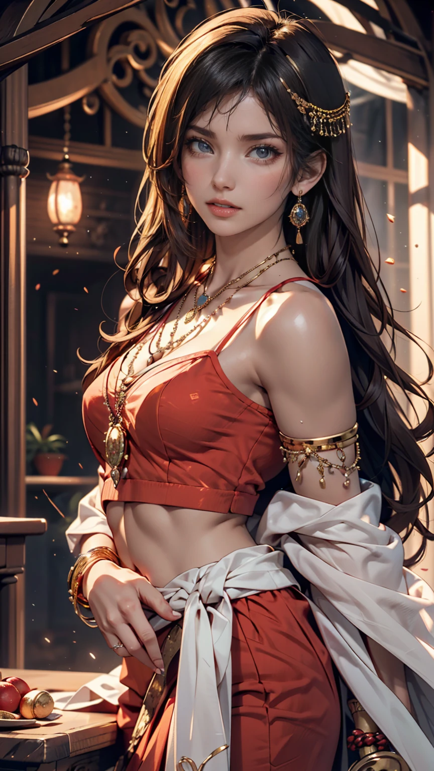 Ancient Chinese Beauties, Attractive temperament, Flowing long skirt, Clear Face, Beautiful Eyes, Around the sweet osmanthus, A well-proportioned masterpiece with perfect body structure, Very detailed, A magnificent composition, Color tattoo art, New Traditional Tattoo Art, SD Tattoo Design, Color tattoo art, Mysterious, warm and friendly atmosphere, Hyperrealistic painting, Super HD, high quality, 最high quality, 32K --v 6、24-year-old woman、Sexy proportionature female body、Sexy proportionakeup、Textured skin((textured skin))、smile、Narrow waist