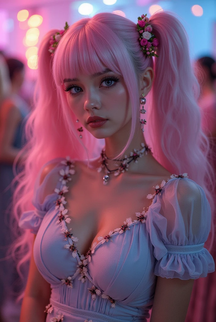 ((melhor qualidade)), ((ultra res)), ((fotorrealista:1.4)), (detalhes complexos), Girl with colorful hair and a colorful dress,RossDraw pastel vibrante, RossDraw realismo vibrante, estilo realista 4K, (((brava)))
