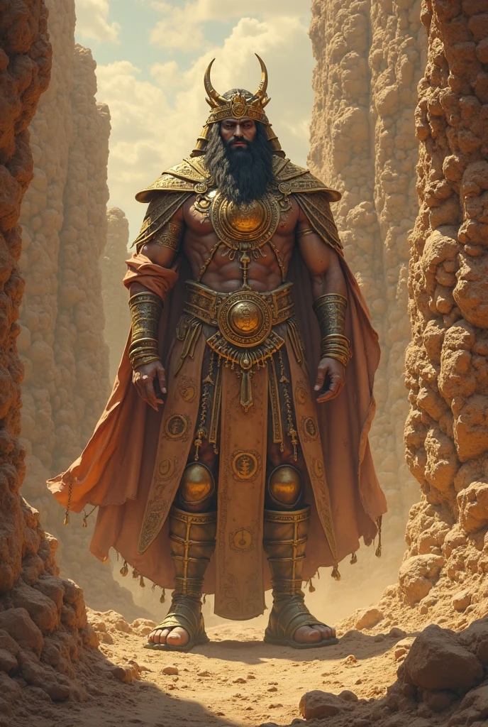 The camel king with his crown and his king's cape and his staff