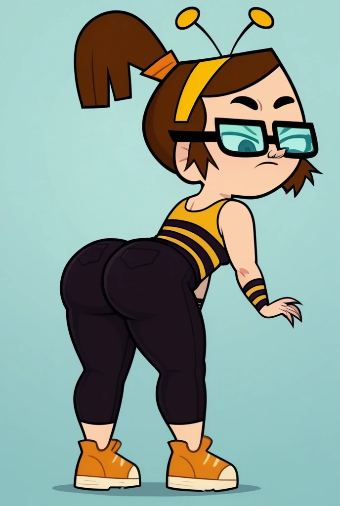 (a , toddler, young, playful kid, boyish, naughty, lively), (playroom, children's playroom, playground, indoor play area), ((wearing:0.9, tight-fitting, stylish, graphic patterned, brightly colored)) bikini that shows his (big, plump, curvy) ass, ((big ass))
