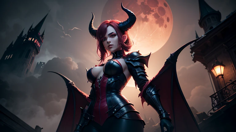 Close a powerful threat, The imposing appearance of Poison Ivy, inimiga do Batman, in seduction poses, Poison Ivy curvy with full breasts and thick thighs, menacing stare, ricamente detalhado, Hiper realista, 3D-rendering, obra-prima, NVIDIA, RTX, ray-traced, Bokeh, Night sky with a huge and beautiful full moon, estrelas brilhando, 8k,