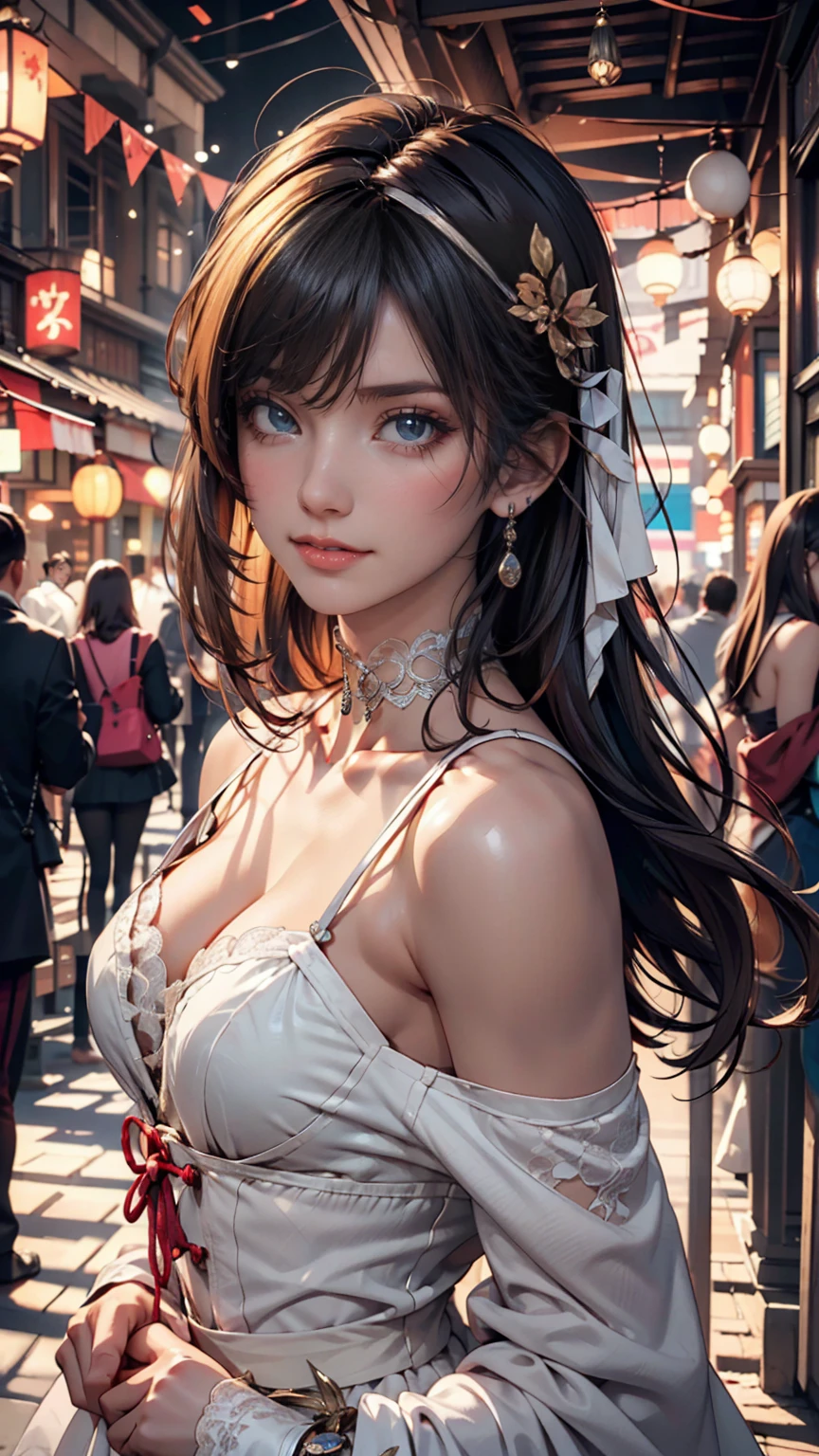 sunset, city, mall, Long Hair Girl