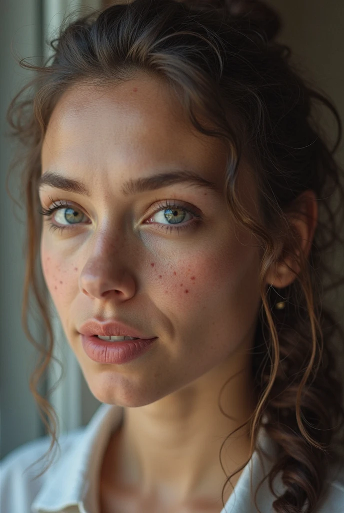 ((Full-Body Shot)),a photo of a seductive woman with loose styled redhead hair, bored, she is wearing Bandeau Top and Dress pants, , mascara, (textured skin, skin pores:1.2), (moles:0.8), (imperfect skin:1.1), intricate details, goosebumps, flawless face, (light freckles:0.9), ((photorealistic):1.1), (raw, 8k:1.2), dark, muted colors, slate atmosphere, RAW candid cinema, 16mm, color graded portra 400 film, remarkable color, ultra realistic, textured skin, remarkable detailed pupils, realistic dull skin noise, visible skin detail, skin fuzz, dry skin, shot with cinematic camera, detailed skin texture, (blush:0.5), (goosebumps:0.5), subsurface scattering