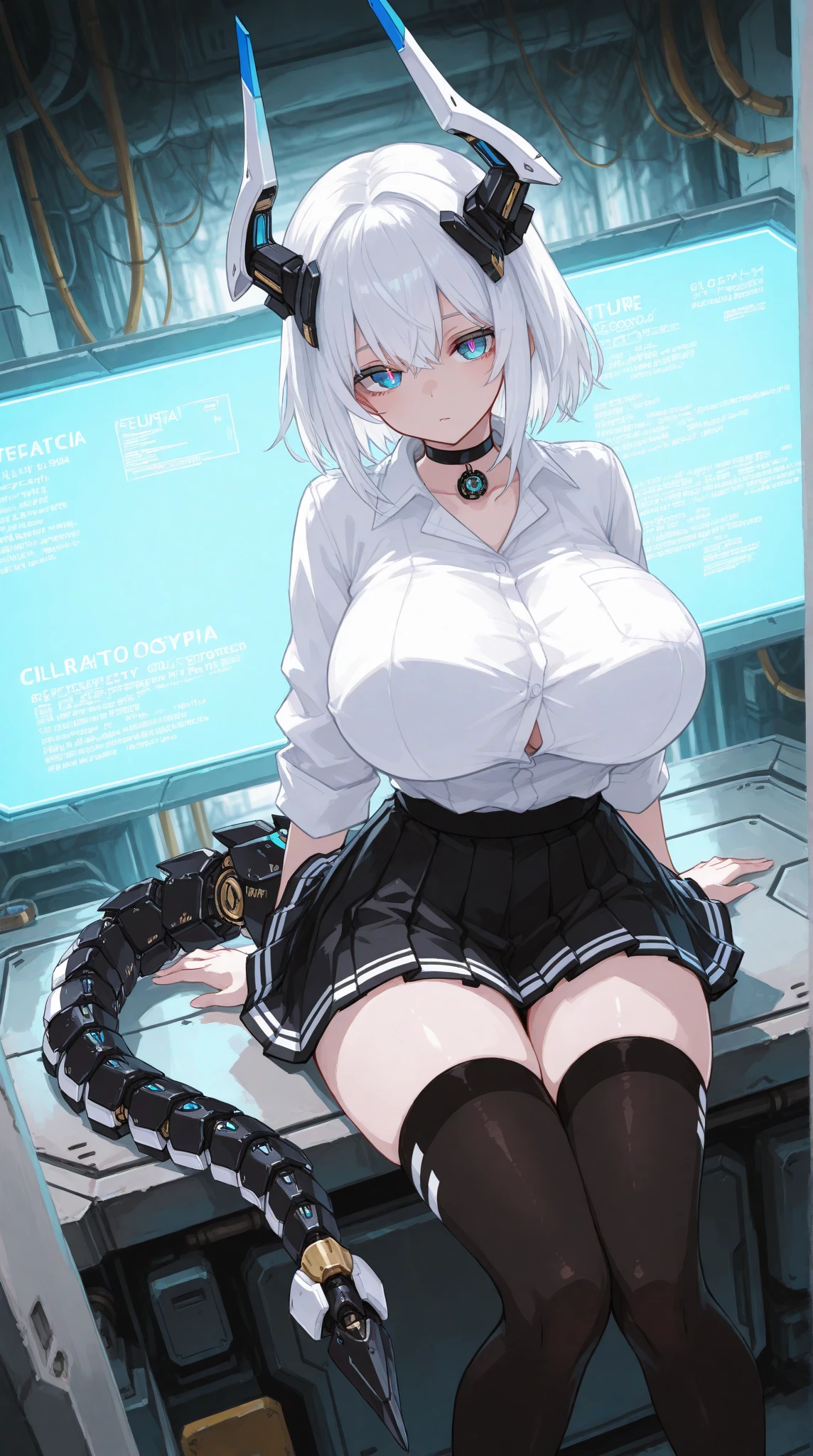 Girl naked, silver hair, cat ears, collar, chain restraint, sweaty, large amount of squirting, pussy juice, machine piston, pussy insertion, big tits, nipples erect, climax, ahegao
