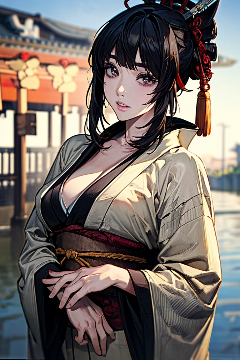 masterpiece, best quality, ukiyo-e:1.2, in utamaro style, a beautiful 20s russian model, ultra detailed face