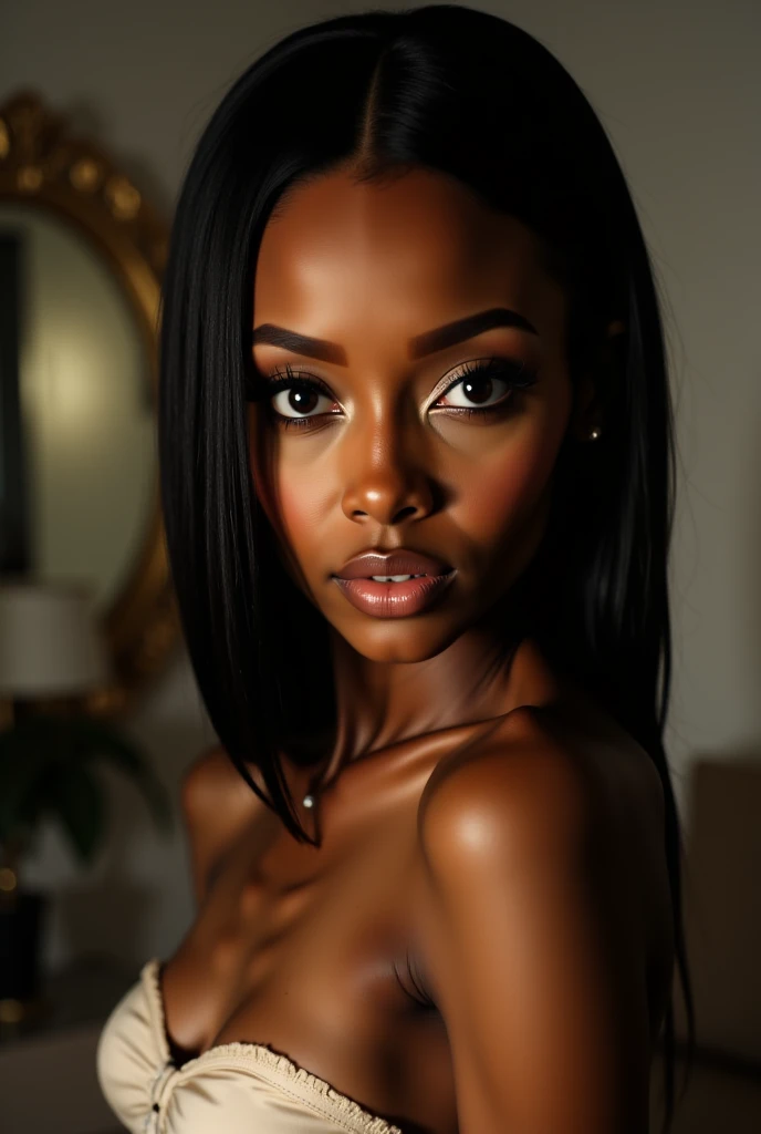 Best texture, high quality, ultra HD, 8K, sexy black girl nude grey background 