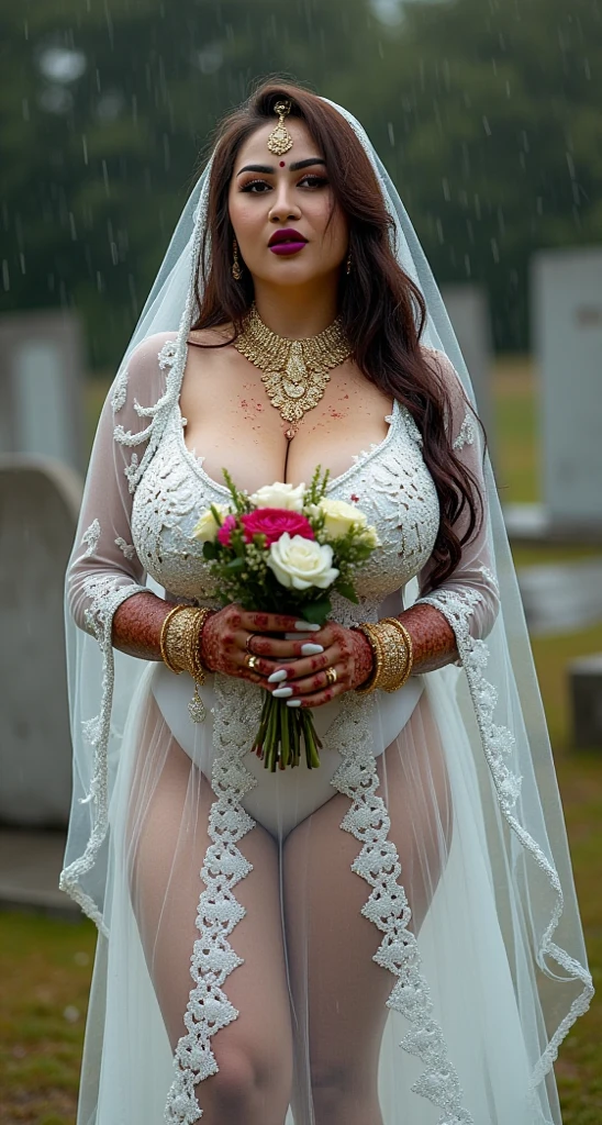 Looking up, 8K, masterpiece, Most detailed, Highest quality, bath, create a sense of fit, Cute Girls,Side Tail, (Wet),moonlight,((wedding)),pubic hair,Veil,(((bride))),Show off,(buffy nipples),Ecstatic expression,Outdoor,White lace,Nipples,Bright lighting,Ample breasts,Saggy breasts,Hime cut,
