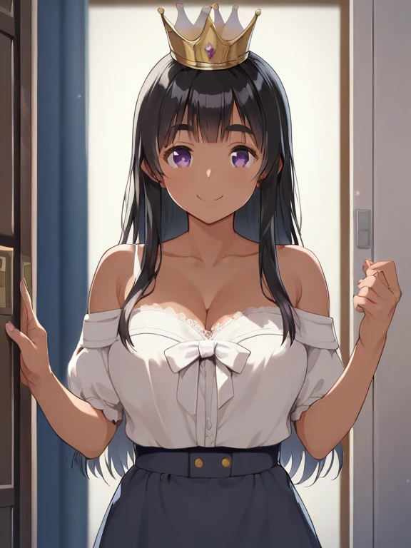 Anime Moe Art Style,Highest quality,High resolution,Anatomically correct,Multiple Girls,Mid-s,Mr.々Hair style,Super detailed,Big Breasts,Shiny skin,Beautiful Skin,A rich expression,A big smile,high school girl,Gal-style girl,Nipples are visible,Large Japanese-style room,mini skirt,Naked upper body,Show off your chest,Poses that accentuate the chest,Sexy pose,Eyes drawn in detail,8K
