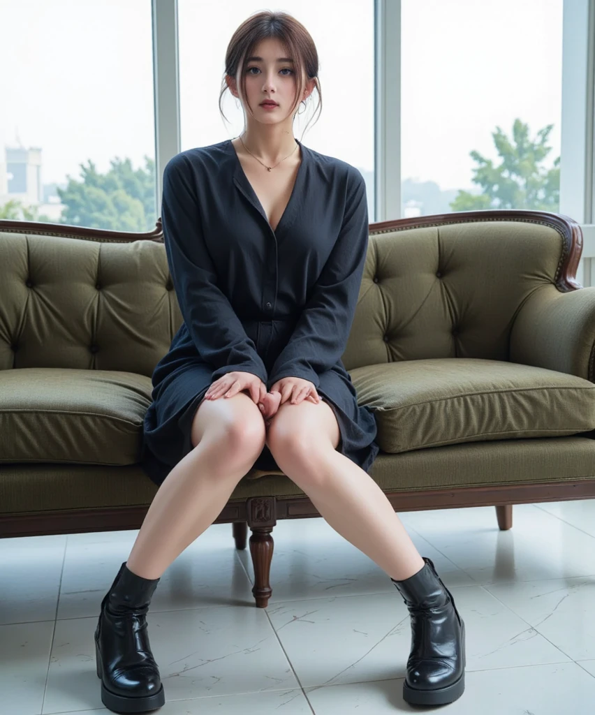 Kasumi, brown eyes, (best quality, ultra-detailed), (realistic:1.37), beautiful and detailed face, ultra-realistic texture, delicate face, delicate body, red lipstick, bright colors. High definition, 8K.