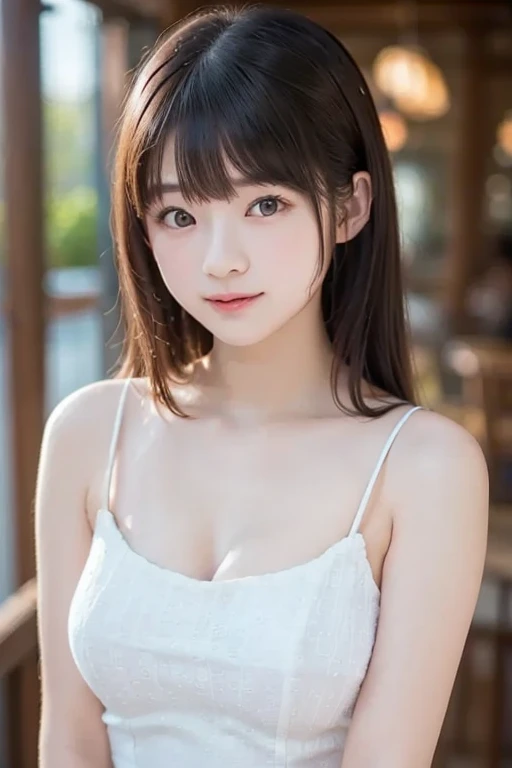 Tabletop, highest quality, figure, Very detailed, In detail, High resolution, 8k wallpaper, Perfect dynamic composition, Beautiful fine details, Trick Art、maikurobikini,Medium Hair, Small breasts, Natural color lip,,smile,In a clear glass、20-year-old girl、cute