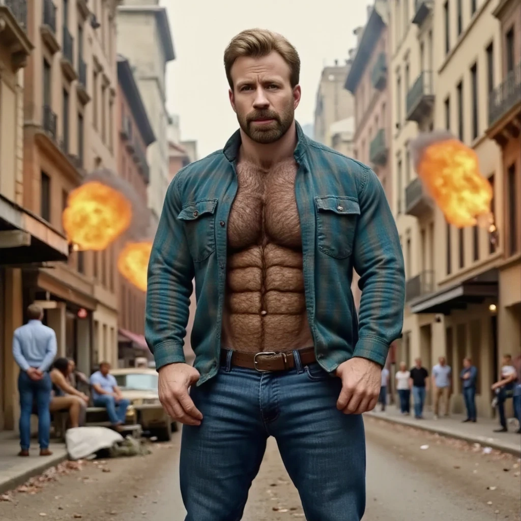 a male 22 years old firefighter man taking off clothes at a firestation, seductive facial expression, ginger hair, medium beard, hairy body, sweat on body, firefighter uniform, pulled down pants, dynamic pose, staring at a viewer, natural lighting, natural shadows, reflections, 4K, HDR, highly detailed, raytracing, reflections,