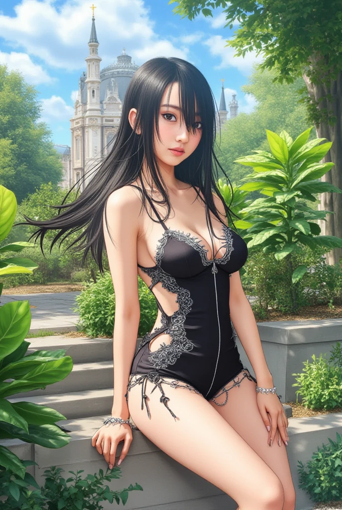 A closeup of an Iranian woman in a black lingerie pose, seductive anime girl, realistic shaded perfect body, realistic bikini, beautiful seductive anime woman, seductive portrait of Tifa Lockhart, sexy girl, sexy body, photorealistic perfect body, soft anime cg art, tifa, photorealistic anime girl render, tifa lockhart, extremely detailed art, alluring. highly detailed --auto --s2
