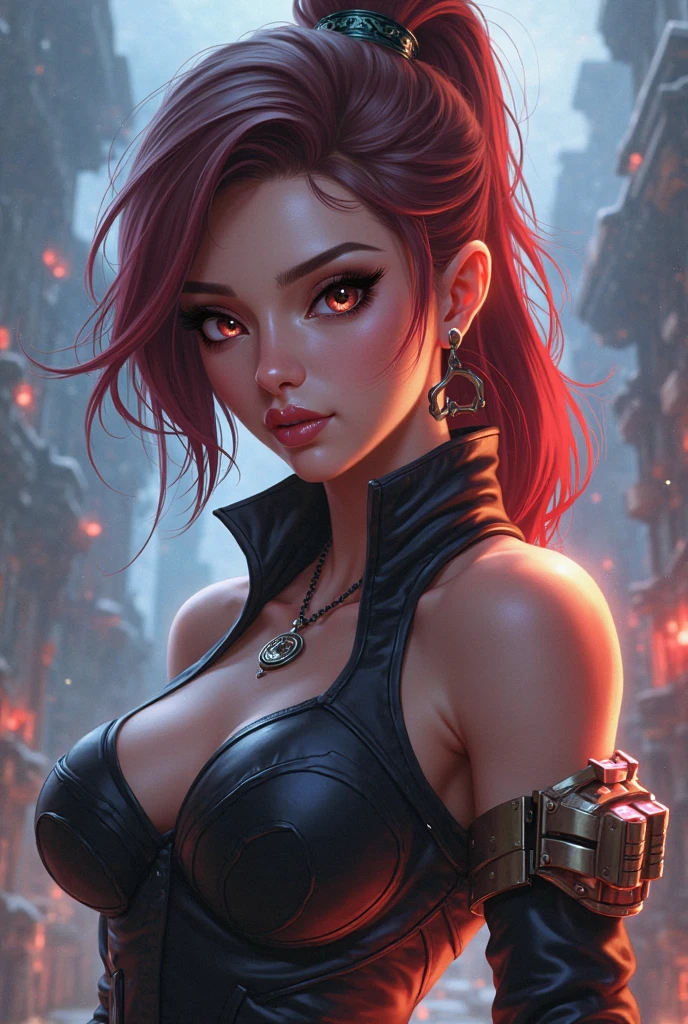 Face with demon mask, perfect eyes
