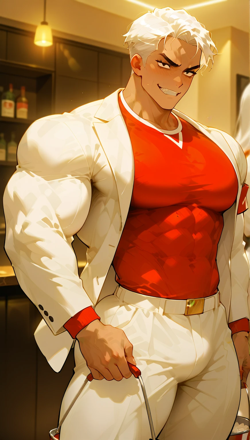 (tmasterpiece, Best quality:1.2), cow boy shooting, Alone, 1 busty girl, Ayanokouji Rem, ssmile, looking at viewert, longer sleeves, Capulet, Red dress, Raised your legs