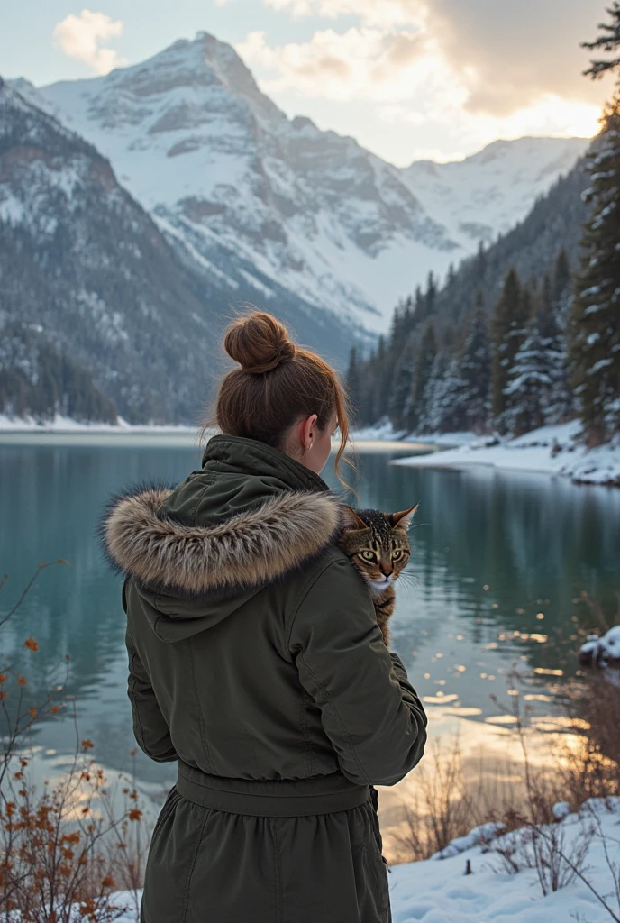 Illustration for a book about traveling to the mountains with a pet cat in a car