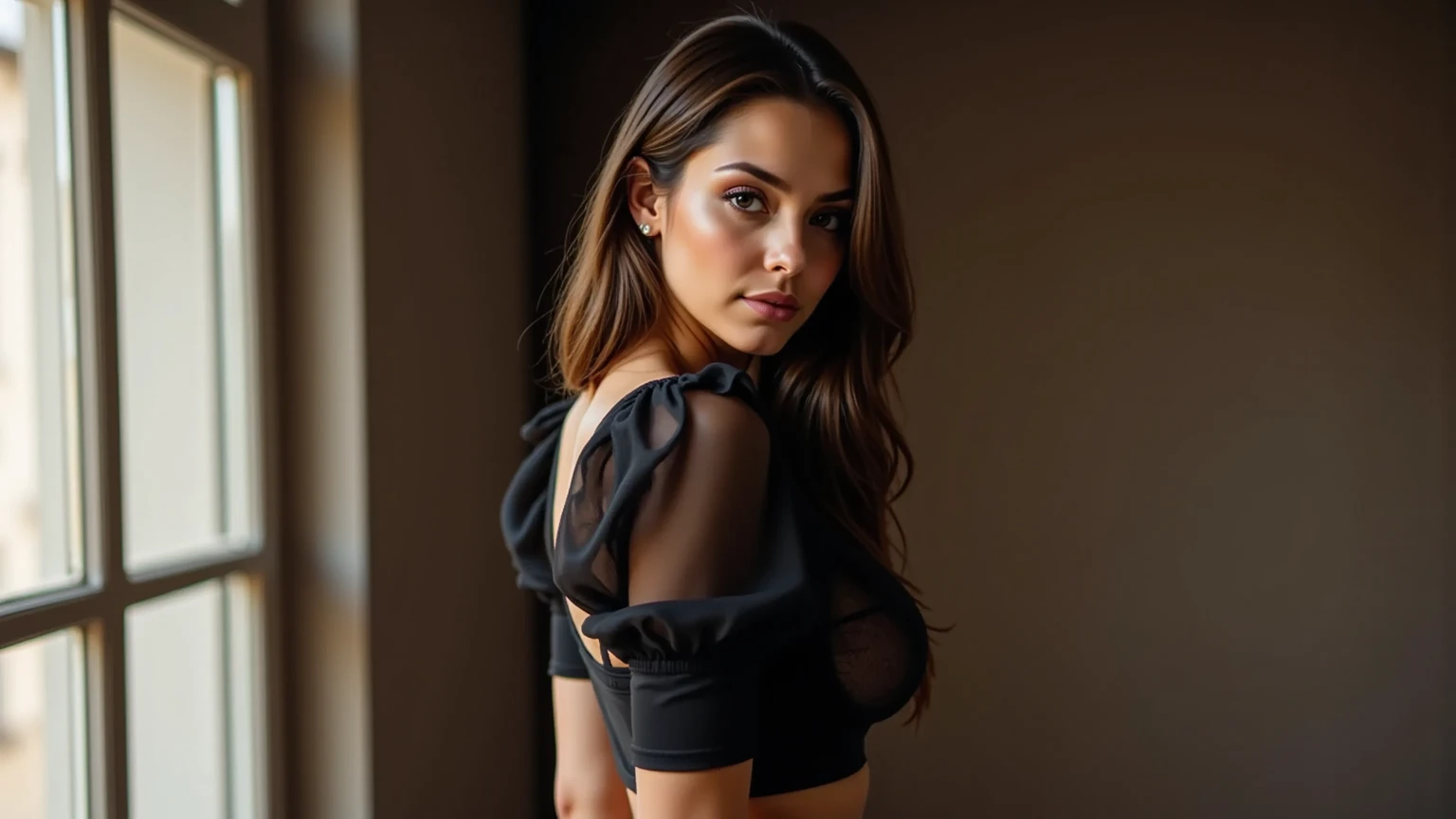 Foto, CRU, Mulher bonita, ((retrato)), ((detalhado face:1.2)), ((detalhado facial feature, detalhado skin, Pele limpa), (perfectly proportioned body, medium breasts), (usando um vestido jumper) (high detalhado city environment, varanda do apartamento), (foto realista, melhor qualidade, detalhado), (Papel de parede 8K), (cinematic lighting, dramatic lighting) (sharp focus, intricado)