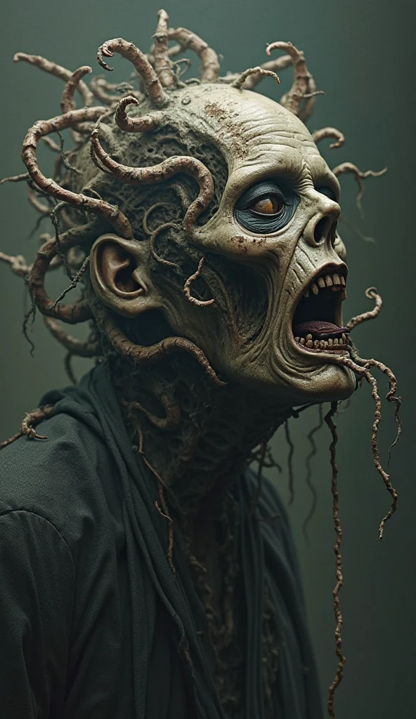 Abstract style Alien-themed Gothic style symmetry!! portrait of zombie warrior,horror,highly detailed,unreal engine 5,3 d render,concept art,smooth,sharp focus,art by greg rutkowski . Dark,mysterious,haunting,dramatic,ornate,detailed . Extraterrestrial,cosmic,otherworldly,mysterious,sci-fi,highly detailed . Non-representational,colors and shapes,expression of feelings,imaginative,highly detailed,eating a spaghetti,woman in background
