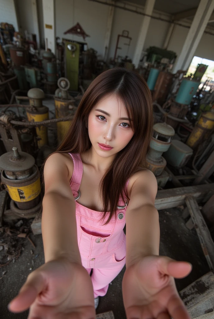 Abandoned construction sites,Sexy standing pose,full-body portraits(1:1),18 years old girls,Slender and slender figure,Tall,Skinny,As thin as a whipping post,Smaller bust,The barefoot,Random nudity all over the body,exhibitionists,Random exposure of genitals,face to the viewer