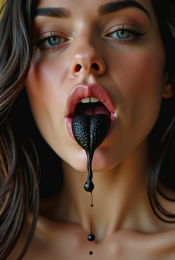 sexy girl, black long hair, lingerie, small breasts nsfw, fellatio, oral, licking_penis, hands on penis black and white image, inspired by Bill Sienkiewicz