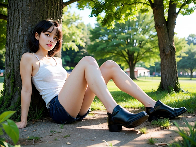 masterspiece,Cute and beautiful girl,only,,long hair with soft curls of apricot color,Japan hair ornament,avant-garde string camisole dress,braided flat sandals,The background is a colony of sunflowers,Sunlight sparkling,emphasize pretty feet,golden light brown hair,toes,gorgeous feet,safe for work