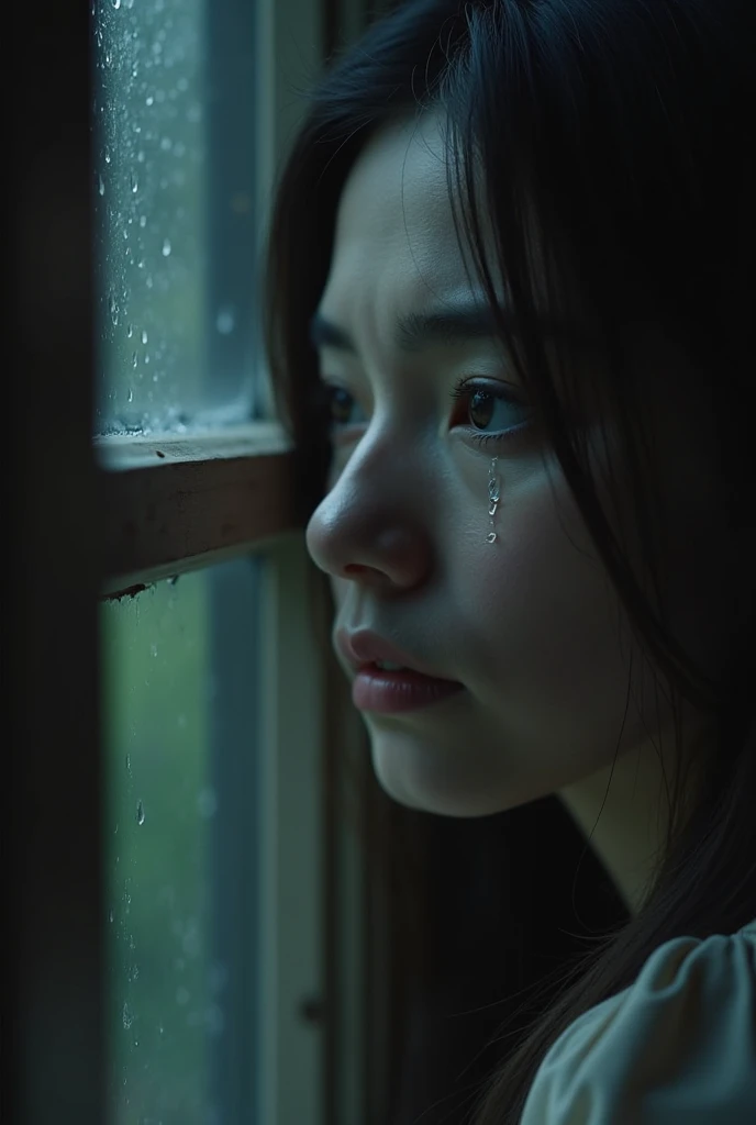 Close-up of a tearful young Asian woman in a dimly lit room, sad face, nostalgic mood. Dramatic chiaroscuro lighting. Emotional and raw. Ultra-detailed 8k resolution.
Cinematic lighting, high detail, 8K, artstation, conceptual art, dark fantasy. Photo taken with Canon EOS R5 85mm f/11 camera, sharp mode. 8K picture quality, realistic, masterpiece, sharpest and highest contrast, excellent depth of field, stereoscopic light.