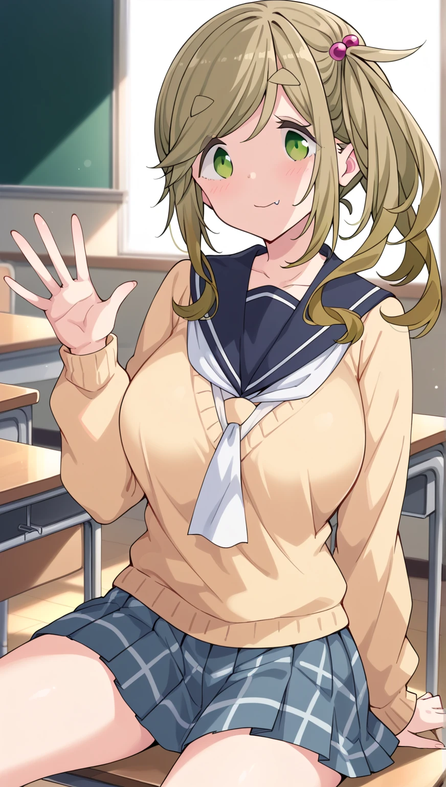 Nude Toga Himiko touching her pussy