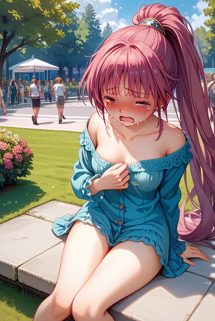 16k、masterpiece、High resolution、((Teenager Female))、Very large breasts、(((Completely naked、Pink nipples、Pussy)))、Smiling Kindly、blush、Open your mouth a little、((Squatting with legs apart))、Excessive sweating、Very close、((Angle from below))、(((Pussyを私に見せる)))