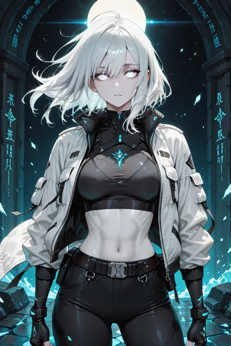 slender, femboy, blue long hair, crop top, black jacket, masterpiece, very beautiful, dark room