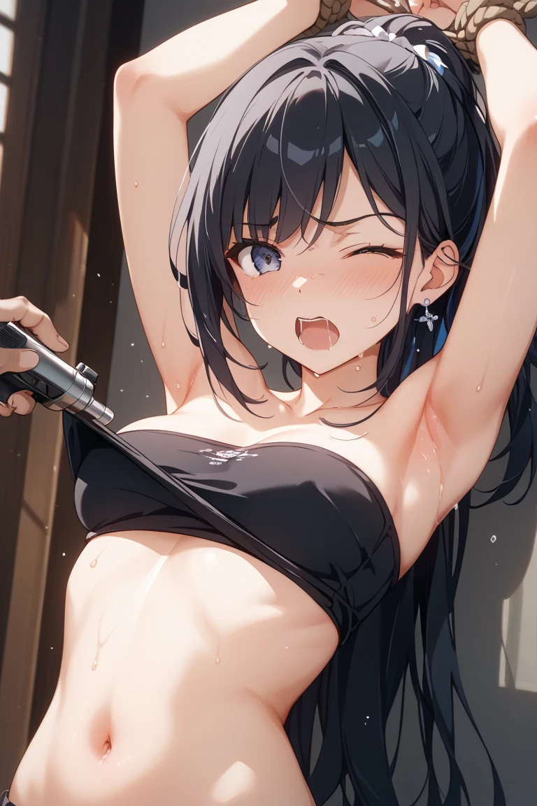 Perfect detail, Special details, highest quality, expensive, 1 Female, .View Viewer, Green Hair, Long Hair, , Black Ribbon, Hair covering both ears, Side bang, Partially exposed forehead, Dark blue eyes, Mature Body, Perfect body, Large Breasts,Big Ass.Sweaty body, Wet body,Pussy,share、body fluid、 blush, Cleavage.Blue lace lingerie,, necklace, Pursing your lips, A light smile, Drunk, expensiveディテール, Depth of written boundary, 1080p, 16k, Awards, High resolution, highest quality, masterpiece, 超High resolution, Anatomically correct, Super detailed,,Huge breasts、Realistic、Perfect bodyライン、aerial photograph、aerial photograph、Destroying the city with a smile、 (A giant girl bigger than a skyscraper destroys the city of Shibuya:1.5)、cute、body fluid,Eroticism　