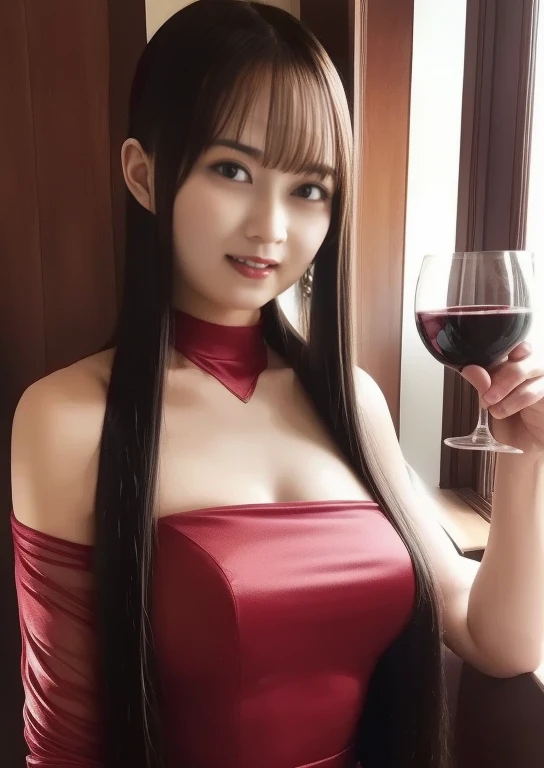 Woman drinking wine