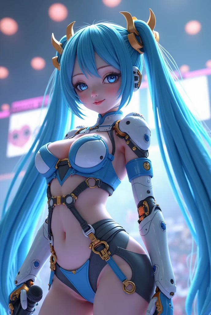 (​masterpiece), (top-quality), (The ultra-detailed), (full body Esbian:1.2), {low angles}, simple background, 1 girl in, solo, The upper part of the body, long curly hair, Songsuits, Pompadour skirt, Slim and beautiful vest, Lace Shirt, Bubble Sleeve, pasties, bow ribbon, Plaid, Blue hair, headphones, long, Standing microphone, (beautifull detailed face), (beatiful detailed eyes), {{Lift the skirt yourself}}, {{{crisp lace panties}}}, {{{Panties look good}}}, {{Sheer panties}}, {{{Pants that dig into the crotch}}}, {{{Distinctｵﾏﾝｺ}}}, cameltoe, {{ｵﾏﾝｺI can see it}}