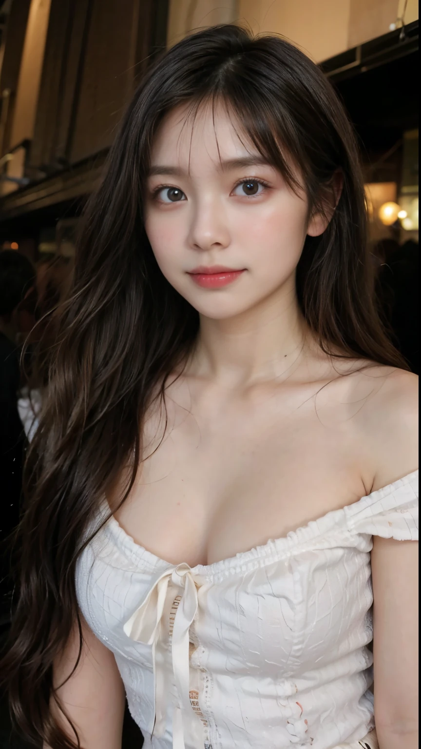 ((Best picture quality, 8K, tmasterpiece: 1.3)), Sharp focus: 1.2, A cute beauty with a perfect figure: 1.4, Slim, ((Big breasts:1.4)), ((Brown hair black)) , (shift dresses,Highly detailed face,Happy expression,standing on your feet:1.2),((with blue sky and white clouds,On the streets of Macau:1.3. Produced with a major focus on women)),Highly detailed facial and skin texture,Detailed eyes,二重まぶた,Attractive,the golden ratio,(Detailed face: 1.4),energetic
