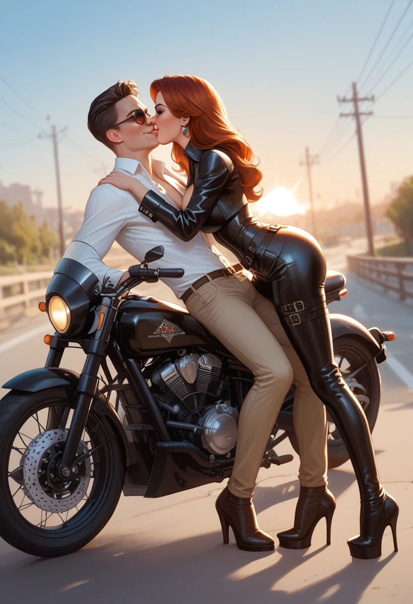 There are two people，A woman rides on a man --auto
