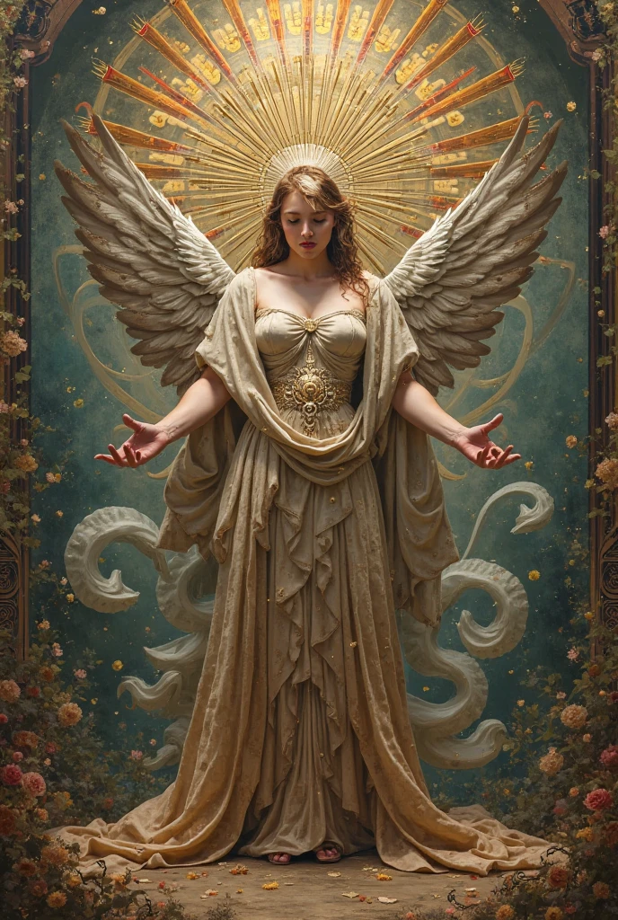 the romance of the angel and the devil, exhibitionism, masterpiece, baroque painting, , all the details,