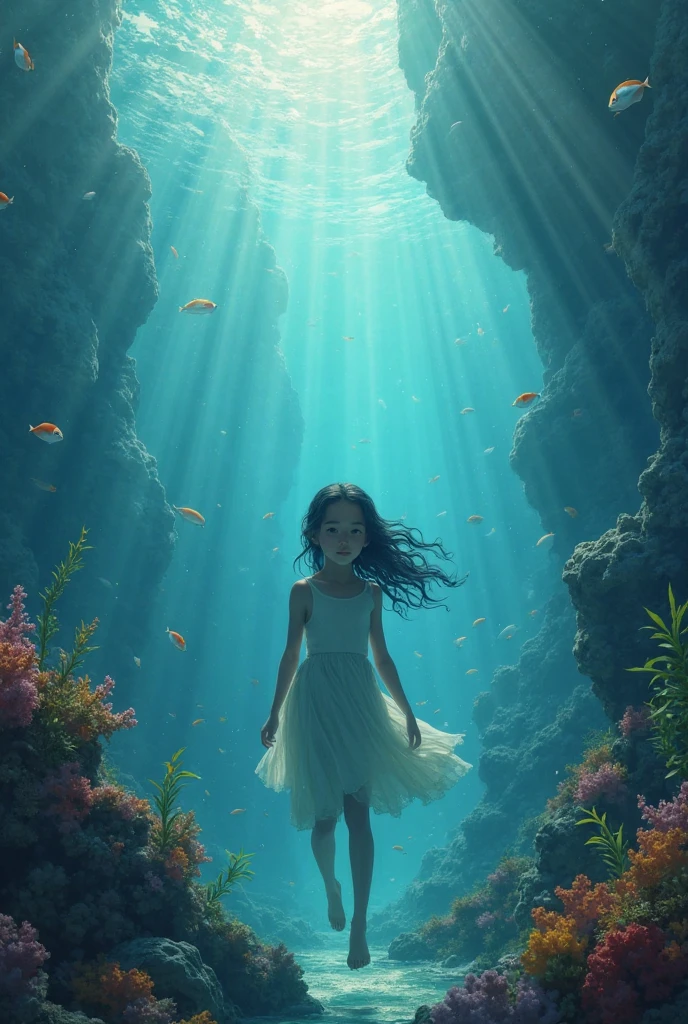 The Discovery of the Aquatic World

Iara lived in a cave at the bottom of the sea, but she was always curious to know the world above the waves. One day, she decided to explore the surface and find out what was out there. Very carefully, she swam to the surface and saw for the first time the bright sun and blue sky. photorealistic --auto --s2