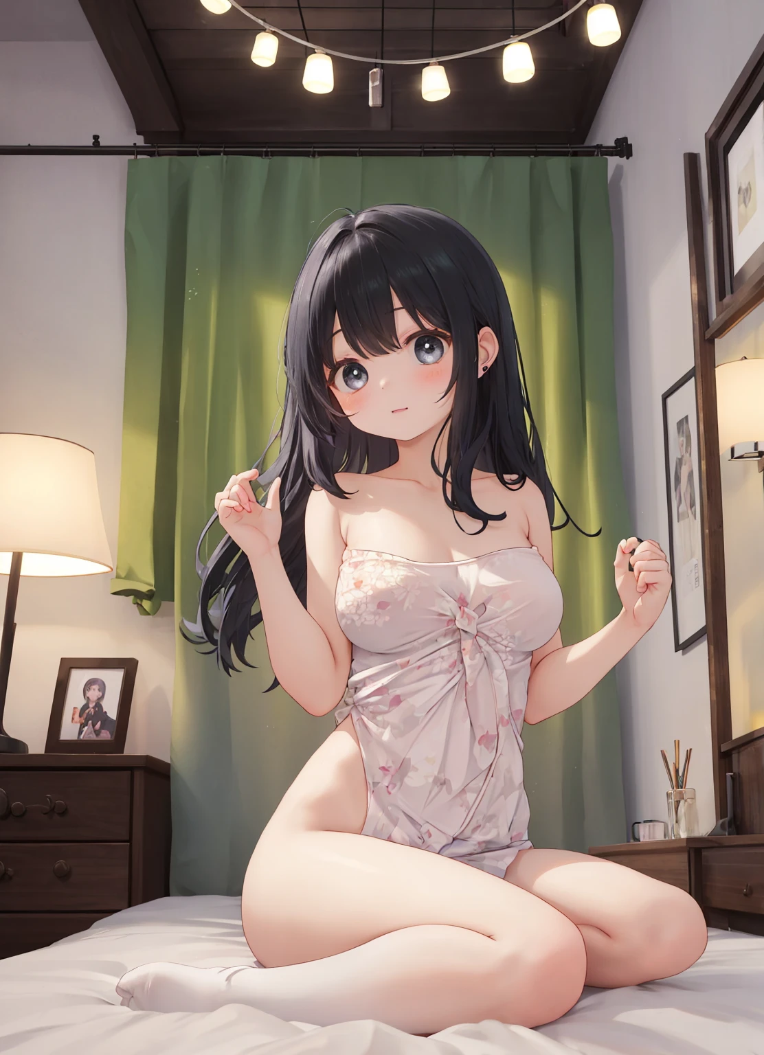 masterpiece,Highest quality,Super quality,Detailed nipples,Porn actress in her late 20s,nude,Taking AV package photos,Dark hair color,Super detailed,8k,Photo Studio,Smiling and chatting with the photographer,pubic hair