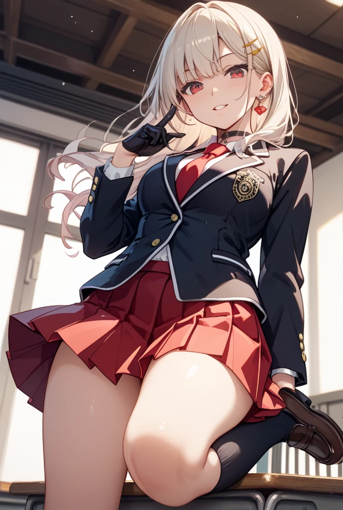 egg_main, Sento Isuzu, One girl, alone, Antenna Hair, Long Hair, Brown Hair, bow, Needle, ponytail, Brown eyes, Hair Intake, hair bow, Upper Body, white bow, uniform, Hair between the eyes, ribbon, Blurred, Epaulettes, bowtie, white bowtie, indoor, View Viewer, Mouth closed, bangs, Yellow Eyes, Side Lock, Jacket, hair ribbon, army uniform, army,
break (masterpiece, highest quality),,squat，Spread your legs，Spread your legs，((Cotton panties with crotch))，(((Skirt flip, I can see your panties)))，((Cotton panties with crotch))，(((Skirt flip, I can see your panties)))，Embarrassing，blush，Alone，(( Masturbating by touching the vagina with your fingers)),(( Masturbating by touching the vagina with your fingers)),(( Masturbating by touching the vagina with your fingers)),(( Masturbating by touching the vagina with your fingers)),(( Masturbating by touching the vagina with your fingers)),(( Masturbating by touching the vagina with your fingers)),