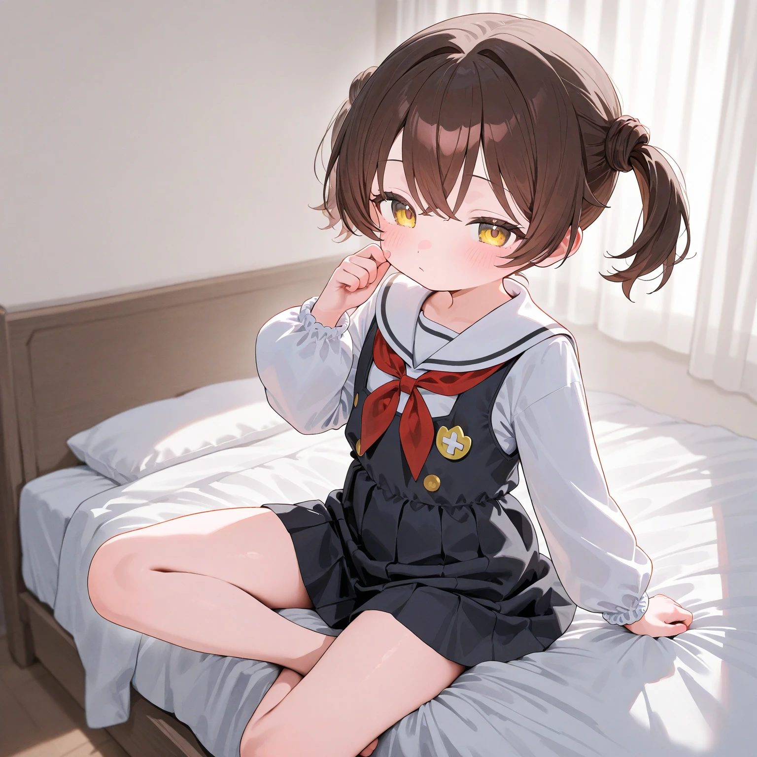masterpiece,hentai,32k,Super detailed,Ultra-detailed, Toddler clothes, Crying face, Short brown hair, Lying on my back, A small-faced toddler being forced into vaginal sex by a man, NSFW