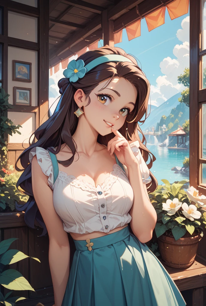 Highest quality,8k,High resolution、Mystical Eyes、Are fat、fat、Fair skin、Very sexy、goddess、Large Breasts、Blur the background、smile、laughing、Provocative face、alone、Shiny Hair、Super long hair、Loose and fluffy perm、I have a protruding belly、Plump、Fleshy、Indian、Pompadour、Has bangs、Bangs fall on the forehead、Sucking dick、Giving a blowjob、Sucking penis、Dark brown nipples、Plump areola、Long tongue