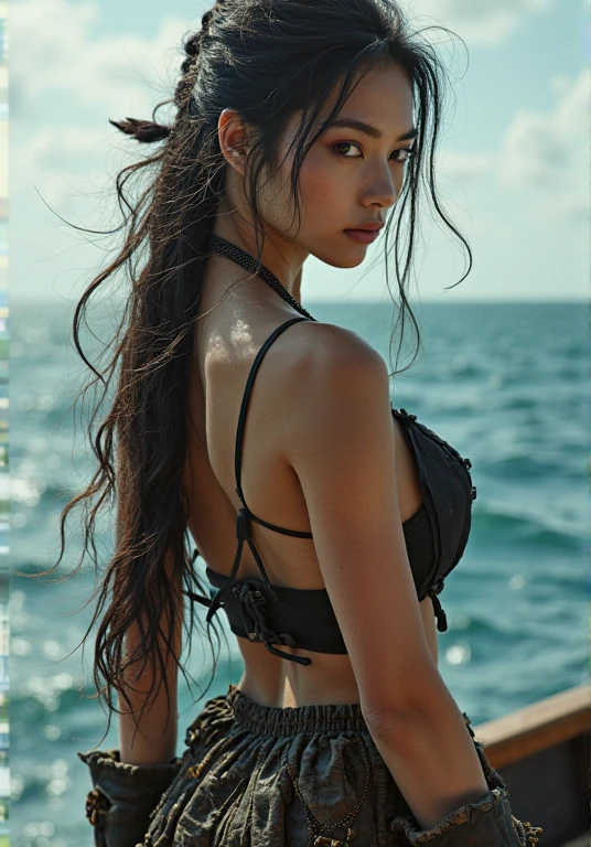 best quality, masterpiece, photo realistic, intricate details, raw photo, photon rendering, octane render, absurdres, ultra detailed, detailed face, detailed skin, trending on artstation, 8k masterpiece, cinematic lighting, ( (1girl)),((solo)),((looking_at_viewer)),trending on cg society,plasticien,((black long hair)),((beautiful woman)),(Smile),sexy lingerie, lingerie, underwear, bra,((Egyptian pyramid)),((sexy)),wind blowing hair, ((flowing hair)),happy,fashion magazine,