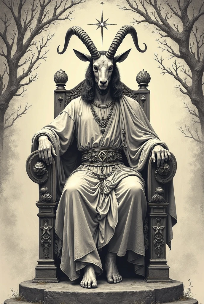 Draw Baphomet in the classic style of Christianity